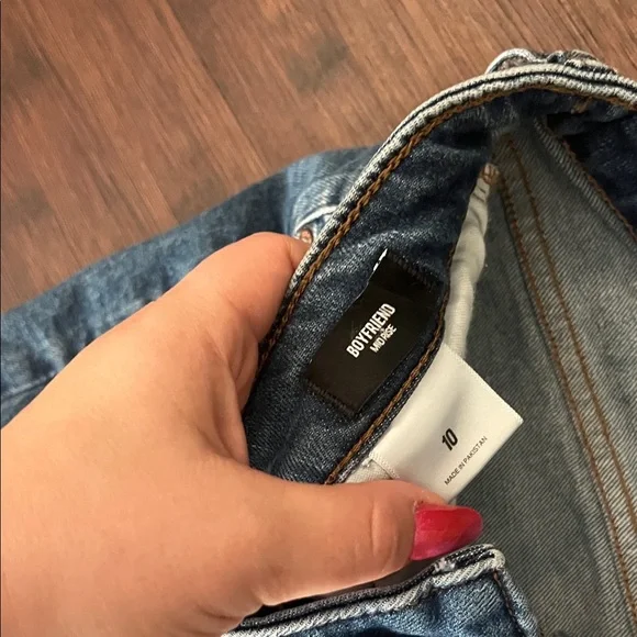 Express Blue Distressed Boyfriend Jeans - Picture 6 of 6